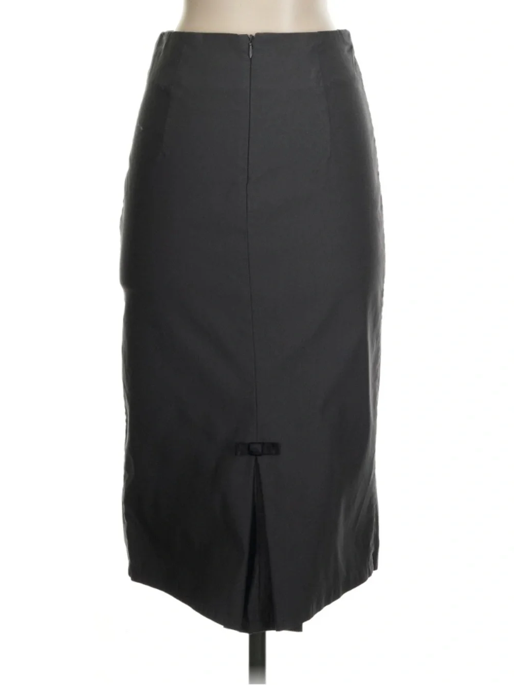 Belle Poque Charcoal Pencil Midi Skirt with Bow Detail, Small, EUC
